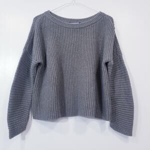 POLO Ralph Lauren Knit Gray Crop Top Pullover Sweater Long Sleeves